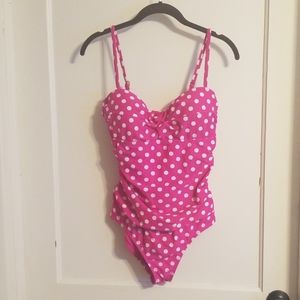 Pink polka dot bathing suit